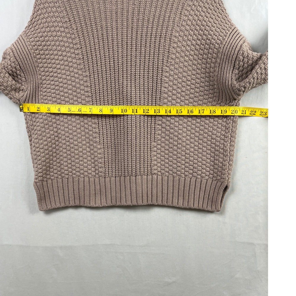 Abercrombie & Fitch Cardigan Womens Medium Tan Chunky Knit Button Up Cropped - Picture 7 of 10